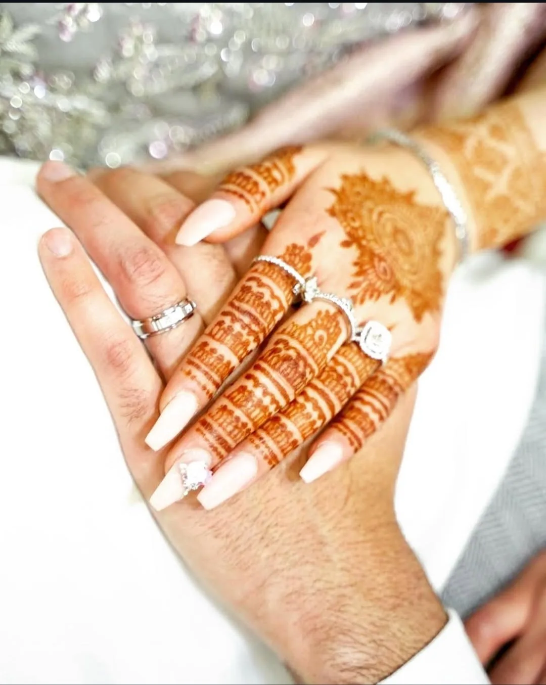 A light, floral Diwali-style henna design